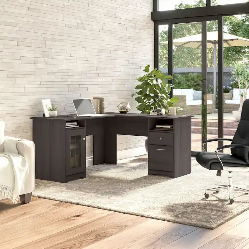 60W L Shaped Computer Desk with Storage