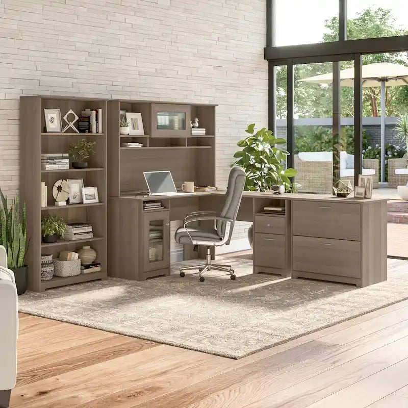 60W L Shaped Computer Desk with Storage