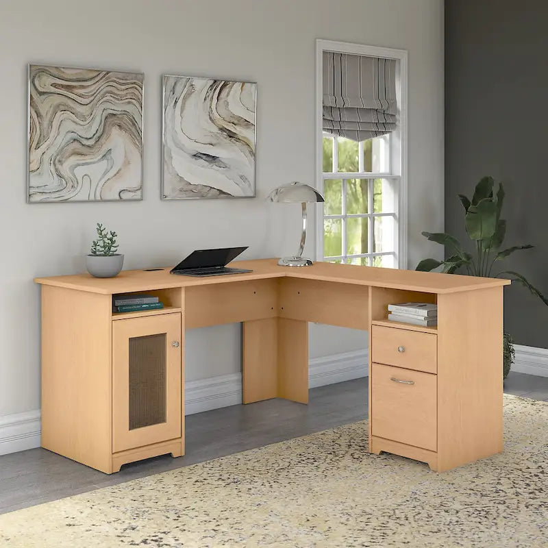 60W L Shaped Computer Desk with Storage