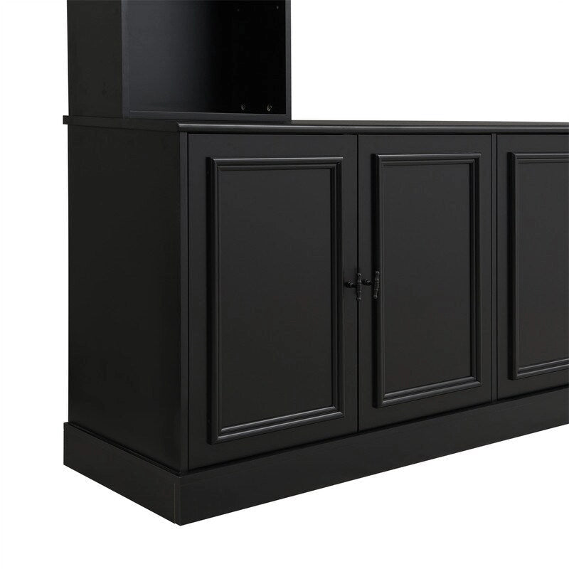 4-Piece Wall Unit Entertainment Center Set with Bookshelf , Versatile TV Stand with Adjustable Shelf, Media Console with Bridge
