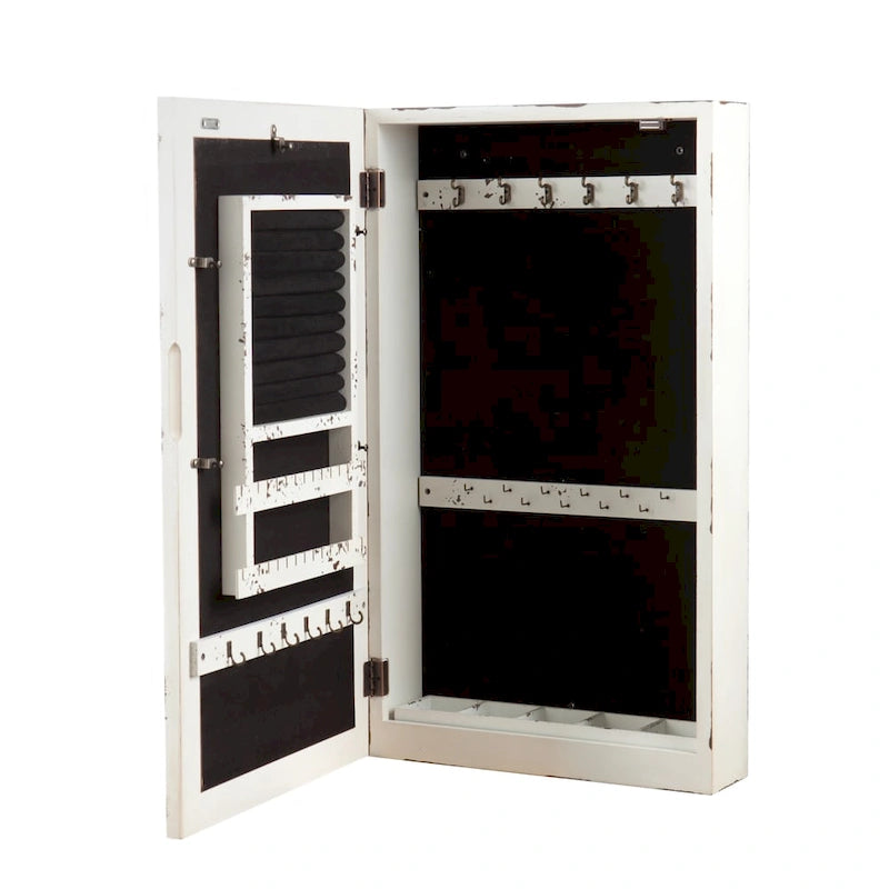 Wall Mount Mirror Jewelry Organizer Armoire - 30 H x 17 W x 5.25 D - 30 H x 17 W x 5.25 D