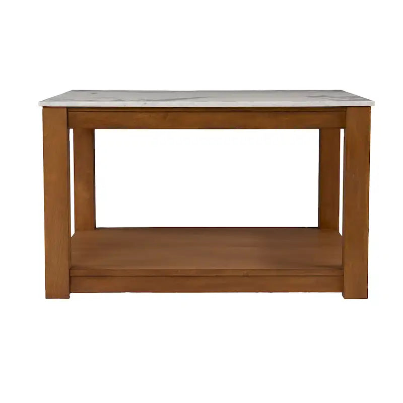 Natural Wood Two Tier Coffee Table