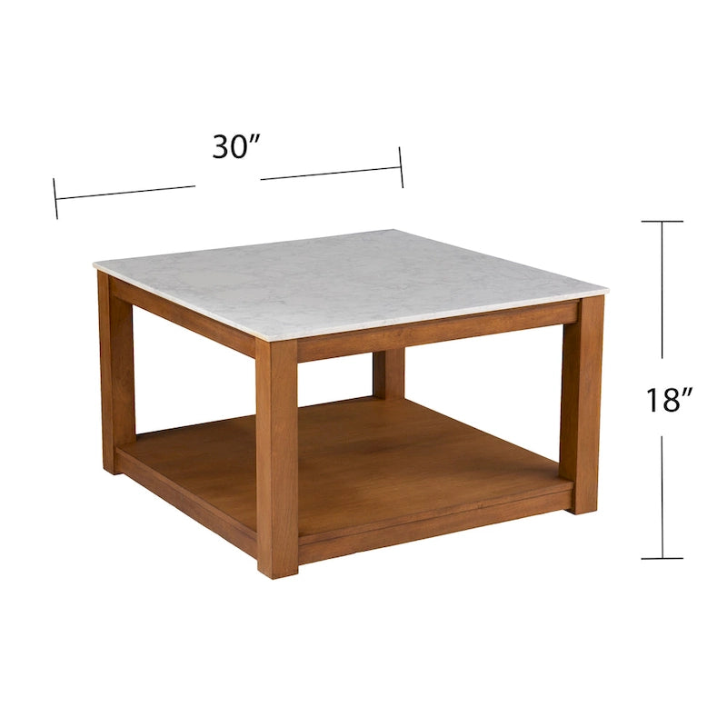 Natural Wood Two Tier Coffee Table