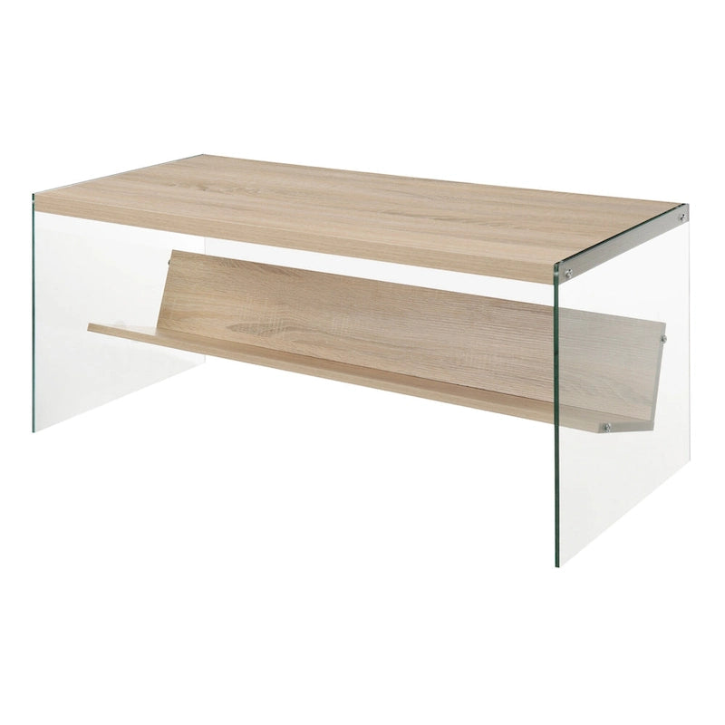 Glass Coffee Table with Shelf