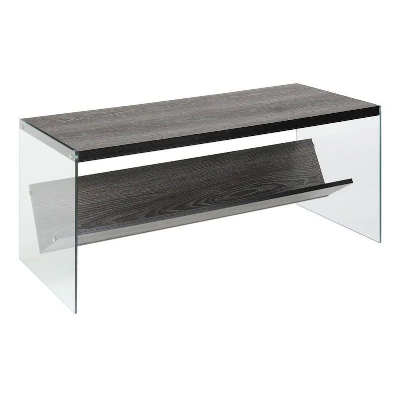 Glass Coffee Table with Shelf