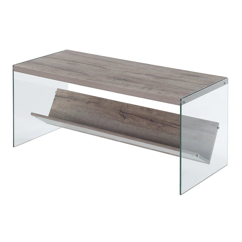 Glass Coffee Table with Shelf