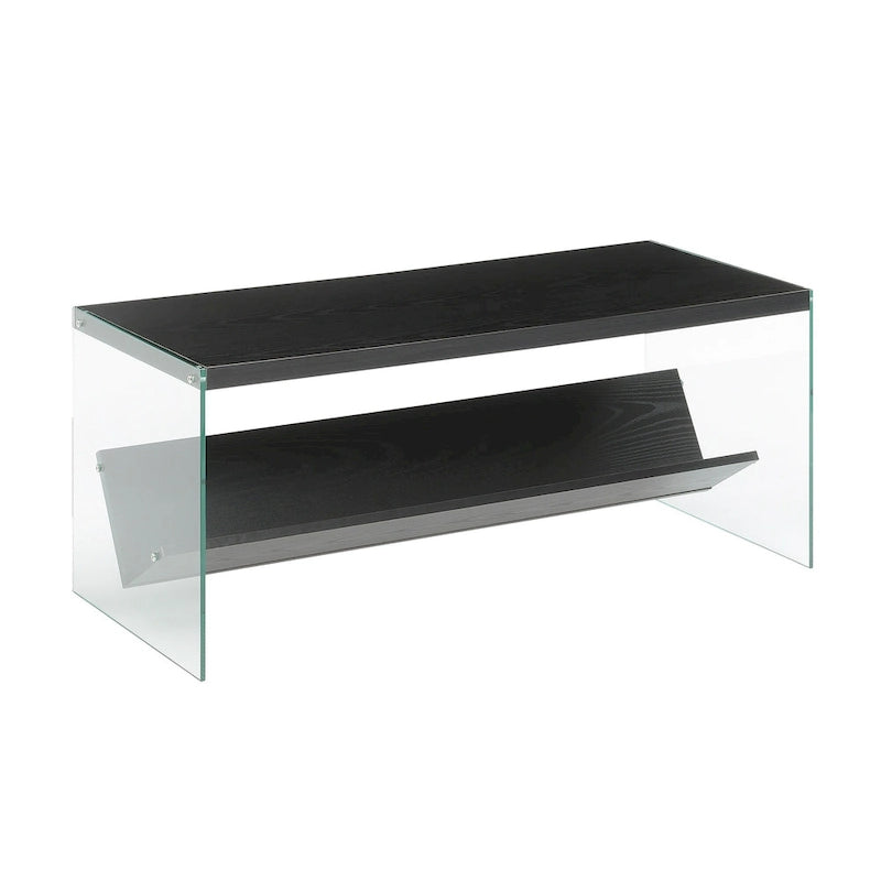 Glass Coffee Table with Shelf
