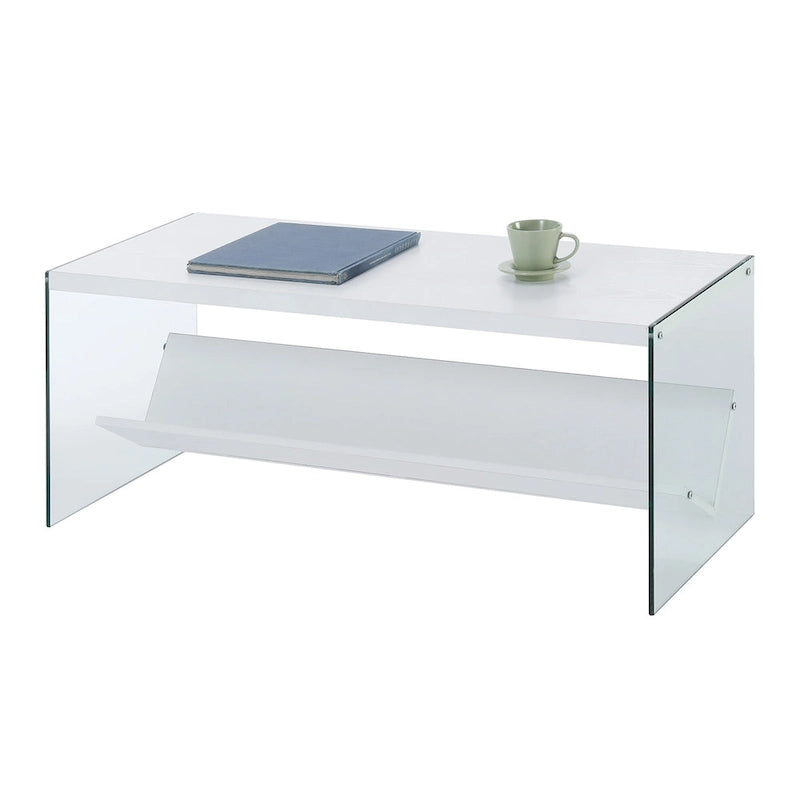 Glass Coffee Table with Shelf