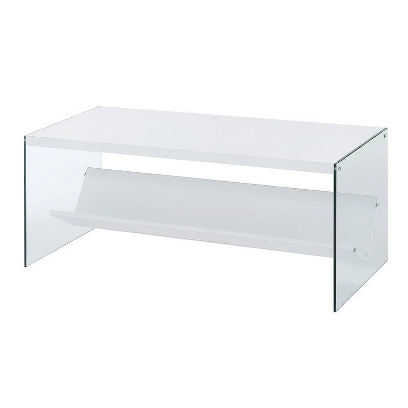 Glass Coffee Table with Shelf