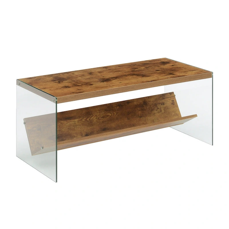 Glass Coffee Table with Shelf