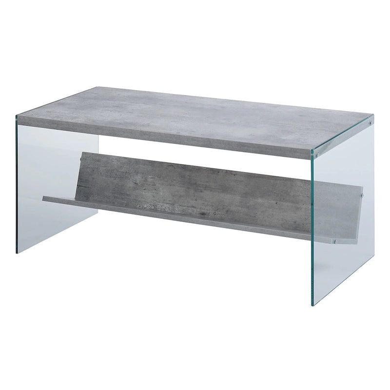 Glass Coffee Table with Shelf