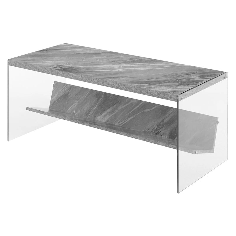 Glass Coffee Table with Shelf