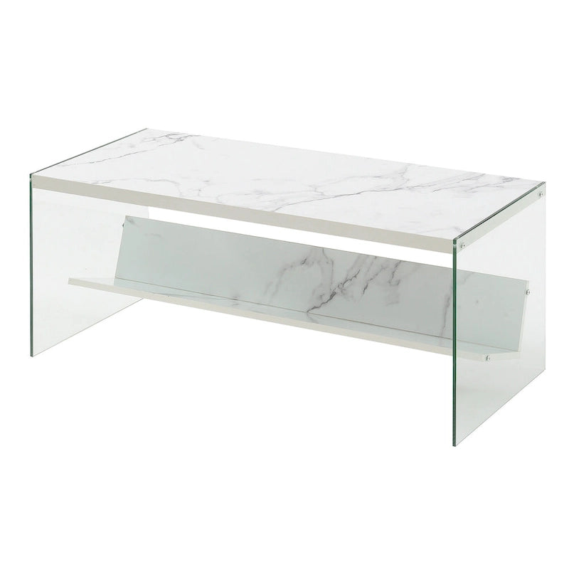 Glass Coffee Table with Shelf