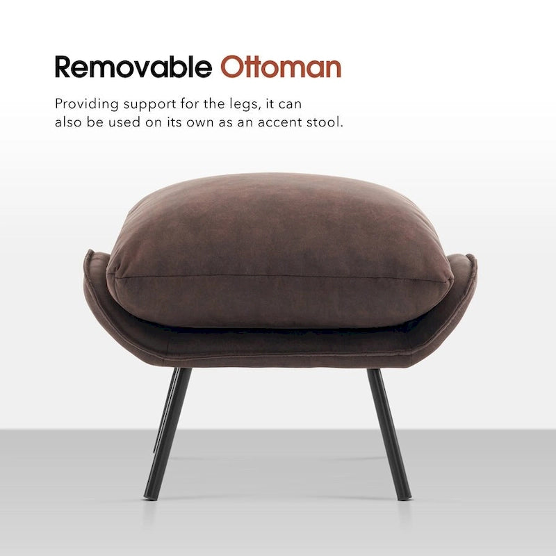 Accent Chair with Ottoman, Leathaire Fabric