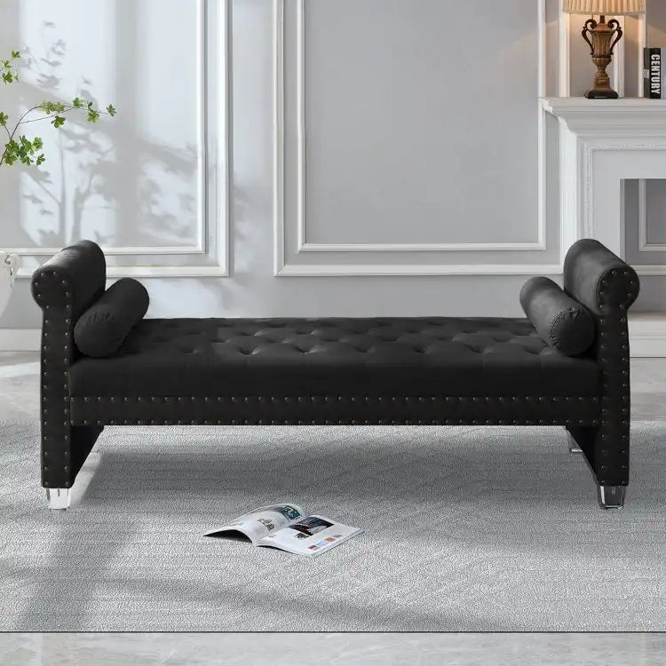 Luxury Tufted Velvet Upholstered Extra Long Bed Bench