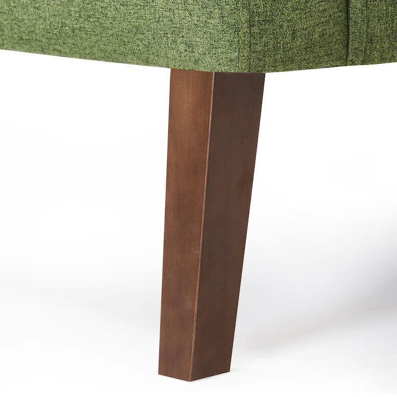 Linen and Walnut Legs Mid Century Modern Button Tufted Accent Chair (Set of 2) - 33.86 H X 27.95 W X 29.53 D