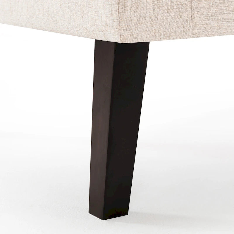Linen and Walnut Legs Mid Century Modern Button Tufted Accent Chair (Set of 2) - 33.86 H X 27.95 W X 29.53 D