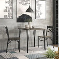 Industrial Metal Compact 3-Piece Square Dining Table Set