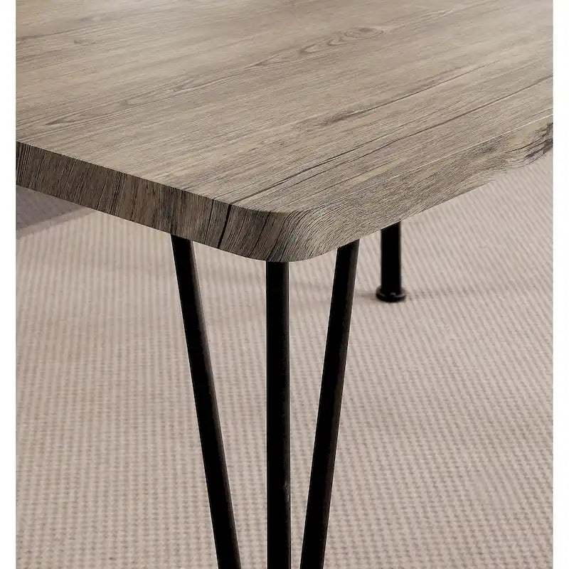 Industrial Metal Compact 3-Piece Square Dining Table Set