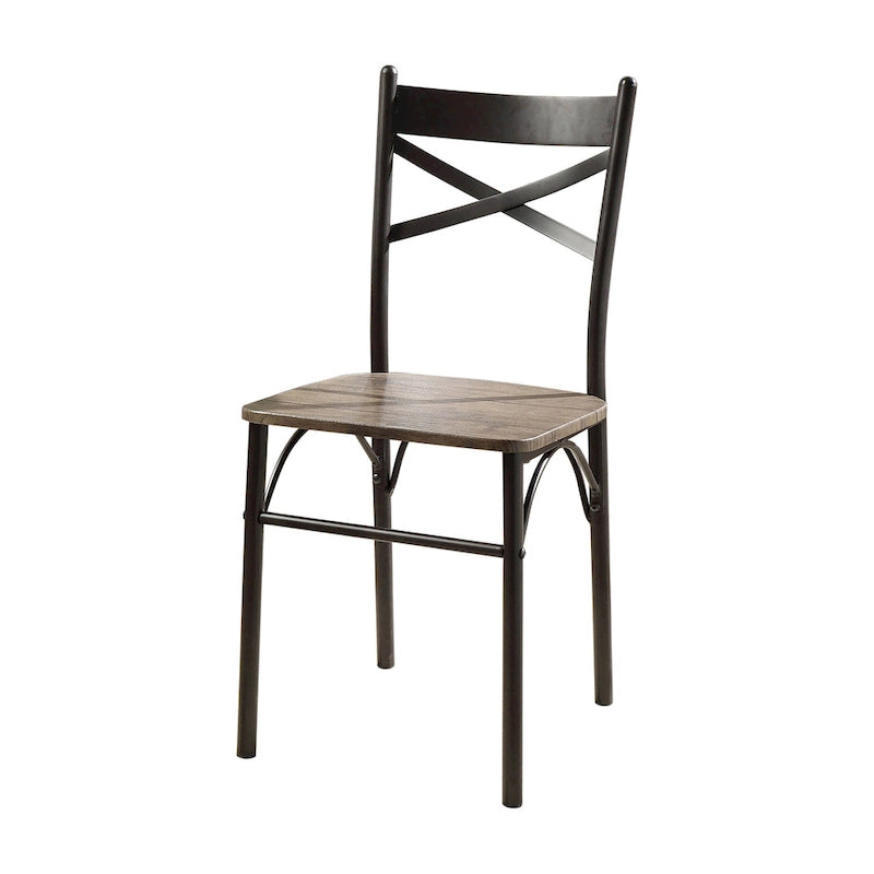 Industrial Metal Compact 3-Piece Square Dining Table Set