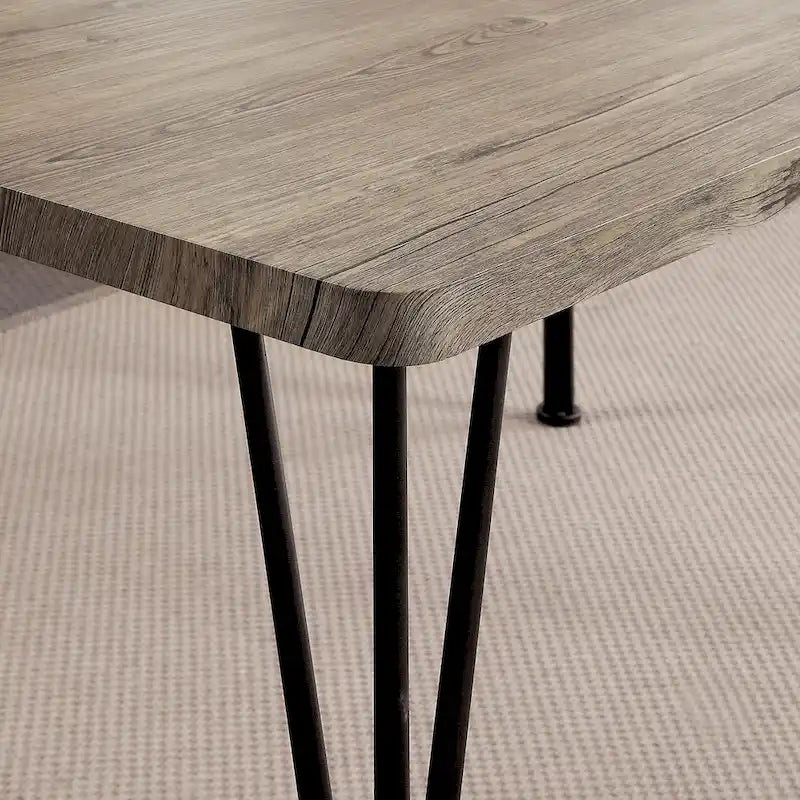Industrial Metal Compact 3-Piece Square Dining Table Set