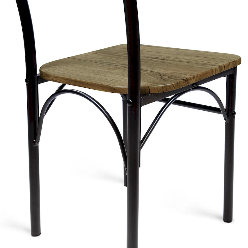Industrial Metal Compact 3-Piece Square Dining Table Set