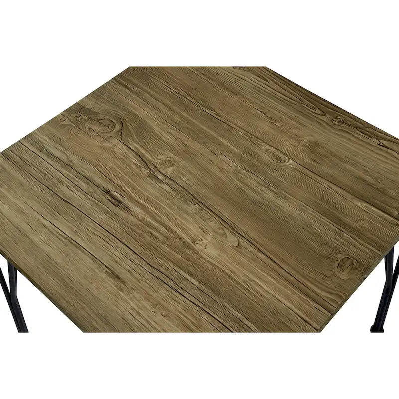 Industrial Metal Compact 3-Piece Square Dining Table Set