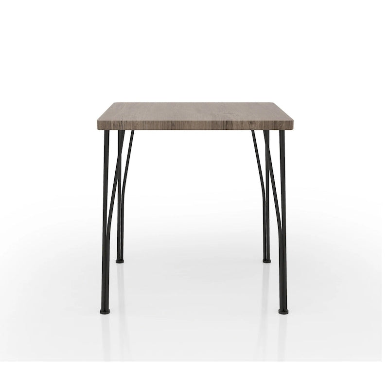 Industrial Metal Compact 3-Piece Square Dining Table Set