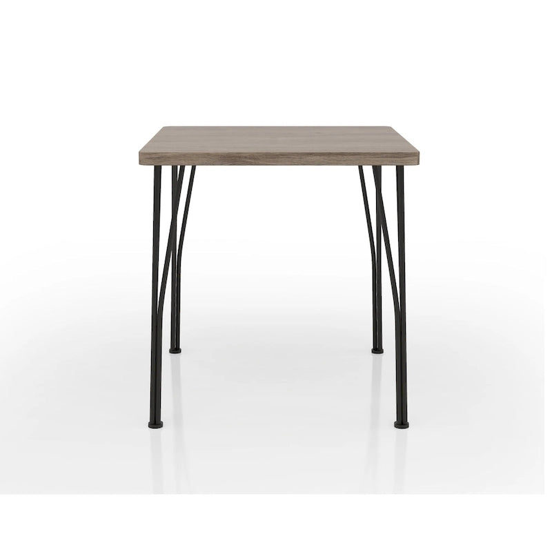Industrial Metal Compact 3-Piece Square Dining Table Set