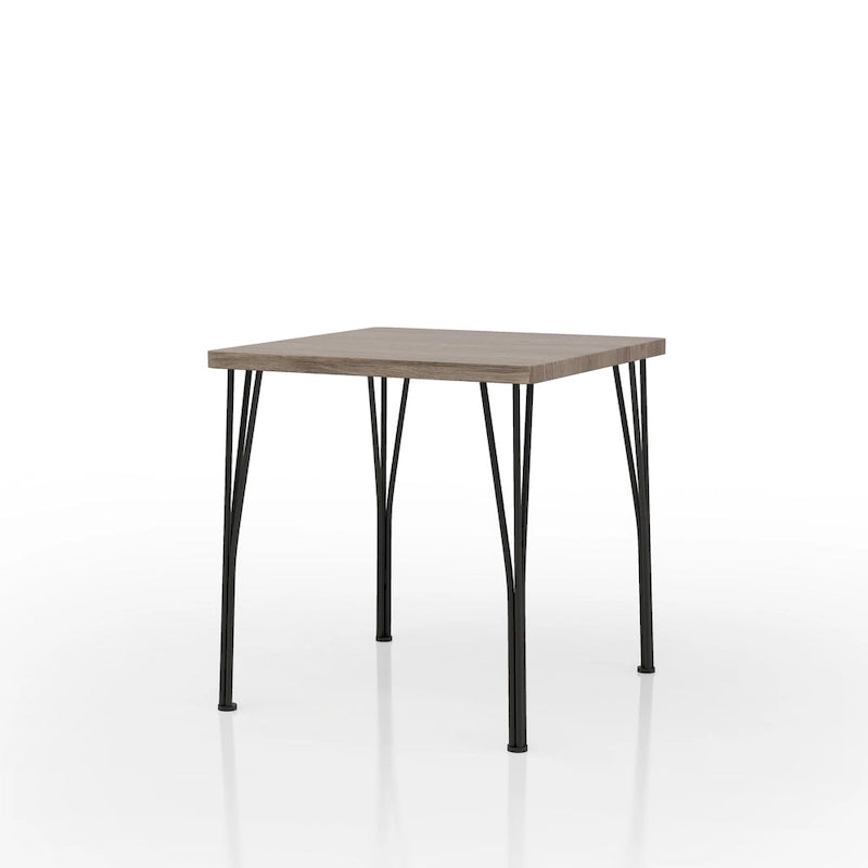 Industrial Metal Compact 3-Piece Square Dining Table Set