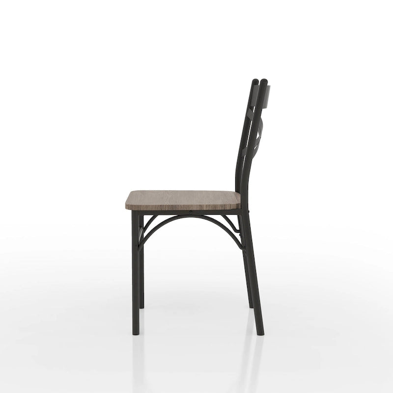 Industrial Metal Compact 3-Piece Square Dining Table Set