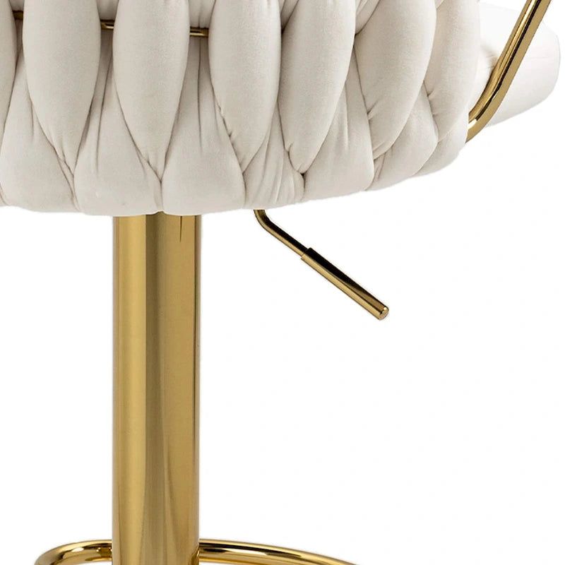 Set of 4 Adjustable Tufted Bar Stools with Backs