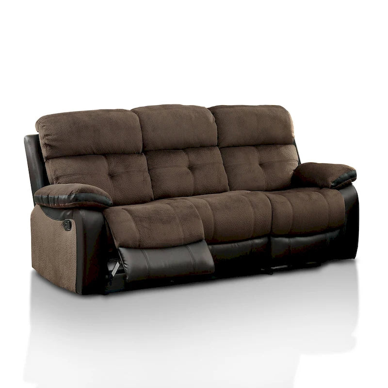 Transitional Brown Champion Fabric Reclining Sofa