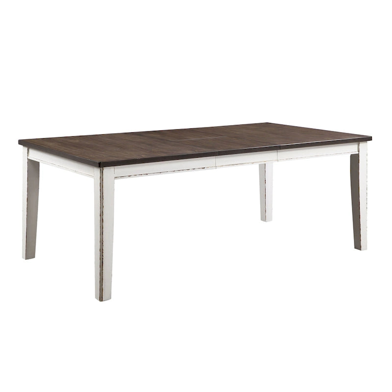 Rustic White 78-inch Expandable Dining Table