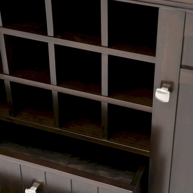 SOLID WOOD 54 inch Wide Transitional Sideboard Buffet and Wine Rack - 54 W x 17 D x 36 H
