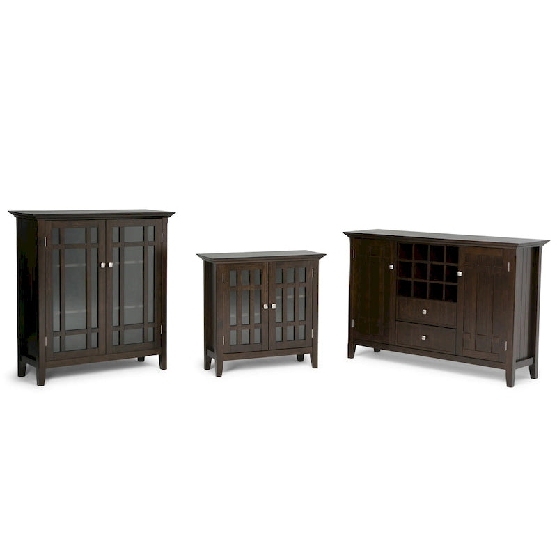 SOLID WOOD 54 inch Wide Transitional Sideboard Buffet and Wine Rack - 54 W x 17 D x 36 H