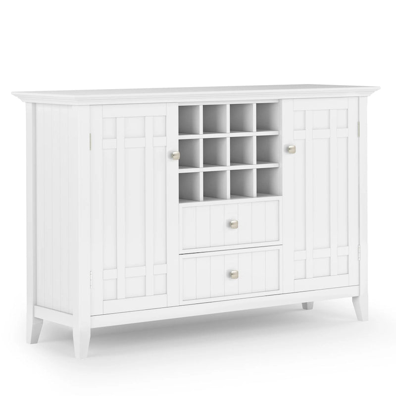 SOLID WOOD 54 inch Wide Transitional Sideboard Buffet and Wine Rack - 54 W x 17 D x 36 H