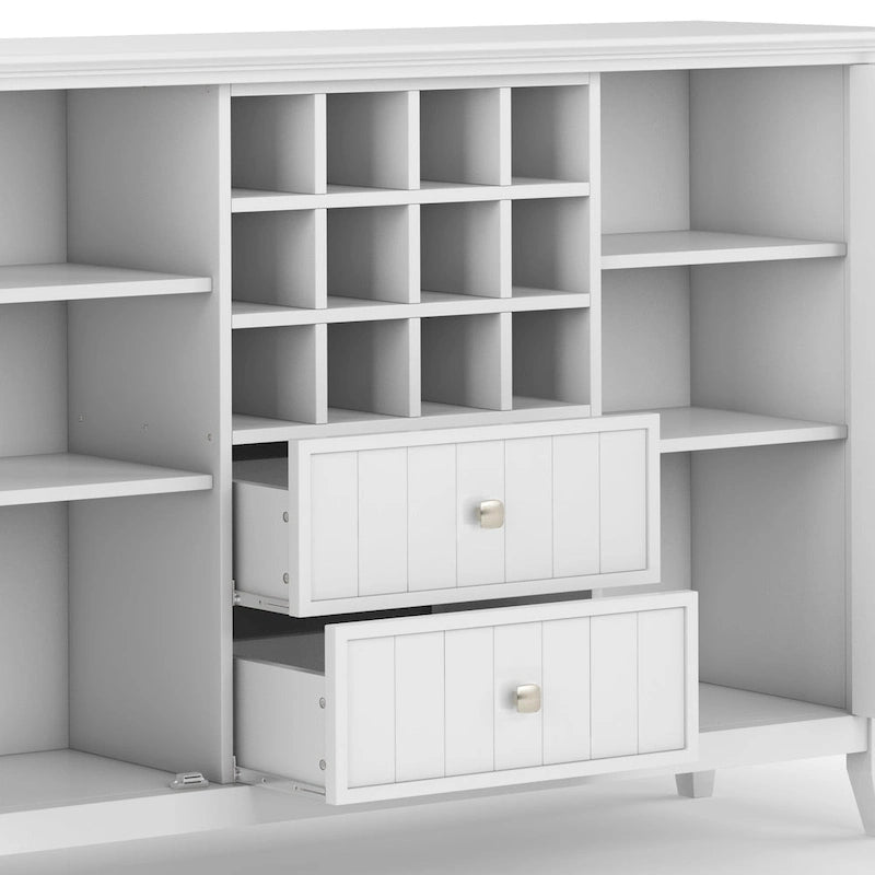 SOLID WOOD 54 inch Wide Transitional Sideboard Buffet and Wine Rack - 54 W x 17 D x 36 H