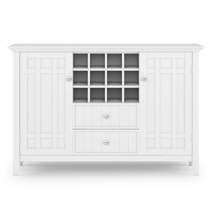 SOLID WOOD 54 inch Wide Transitional Sideboard Buffet and Wine Rack - 54 W x 17 D x 36 H