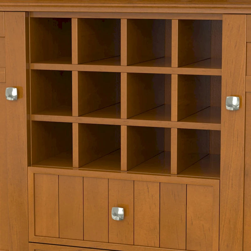 SOLID WOOD 54 inch Wide Transitional Sideboard Buffet and Wine Rack - 54 W x 17 D x 36 H