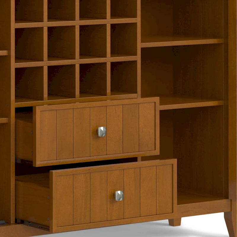 SOLID WOOD 54 inch Wide Transitional Sideboard Buffet and Wine Rack - 54 W x 17 D x 36 H