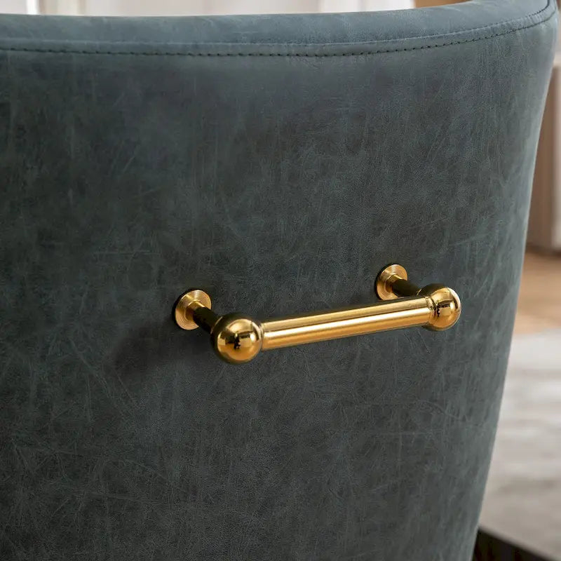 Modern Glam Boucle Pleated Velvet Dining Chair or Vanity Chair Set of 2 with Rear Handle
