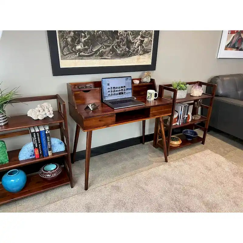 Solid Acacia Desk with Charging Station