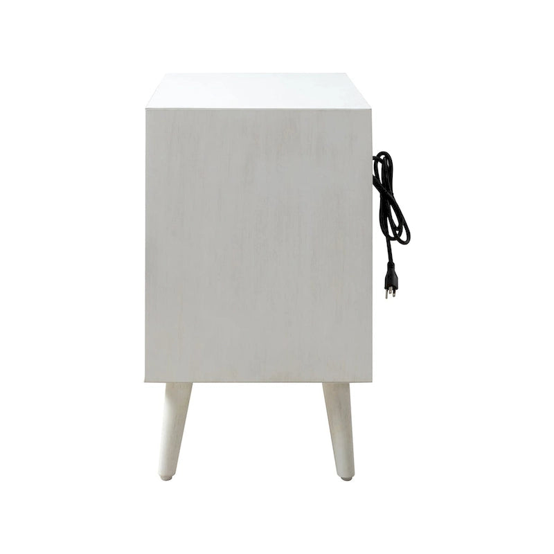 Kay Mid-century Modern 2 - Drawer Nightstand with Built-In Outlets and USB set of 2 by HULALA HOME