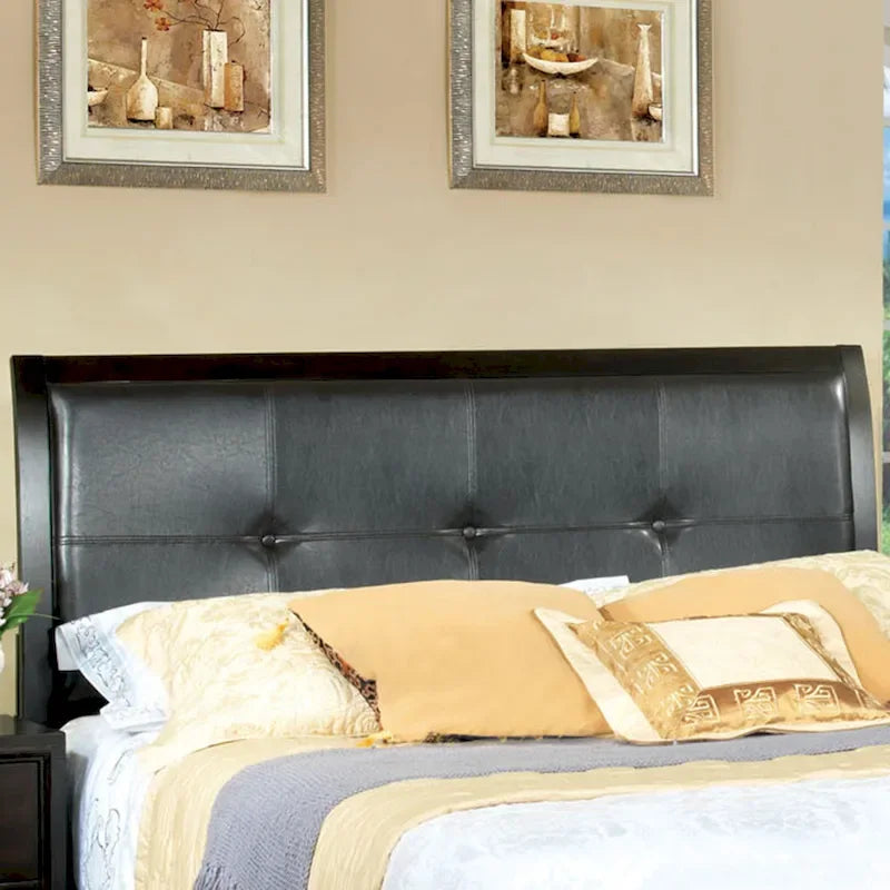 Modern Espresso Upholstered Platform Bed