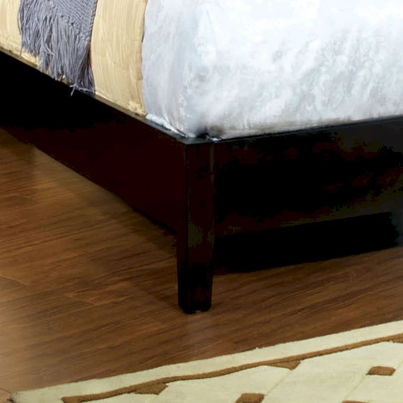 Modern Espresso Upholstered Platform Bed