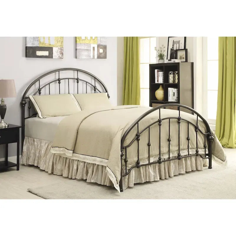 Transitional Dark Bronze Metal Bed