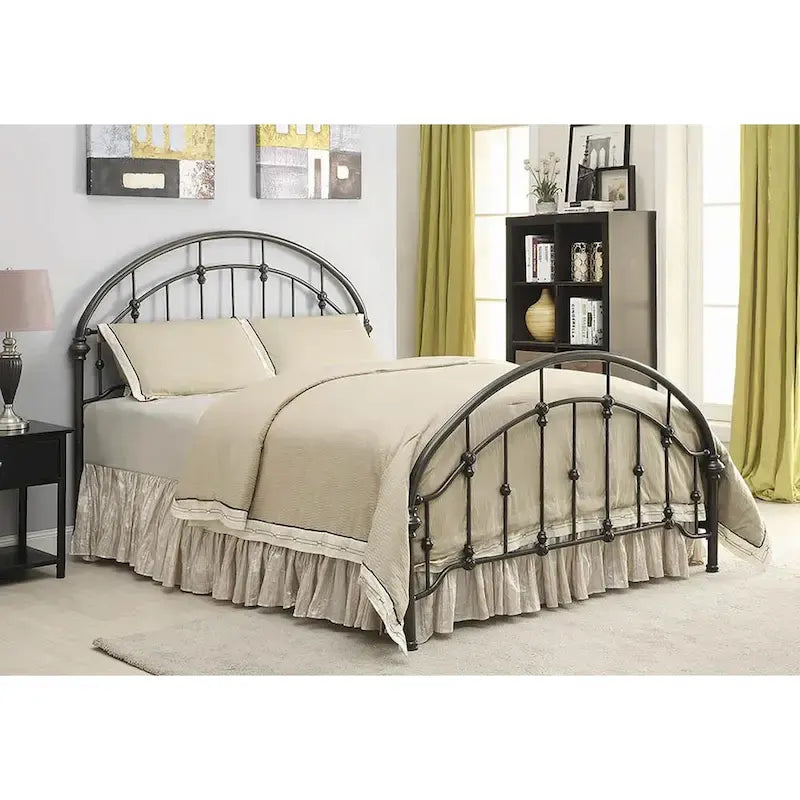 Transitional Dark Bronze Metal Bed
