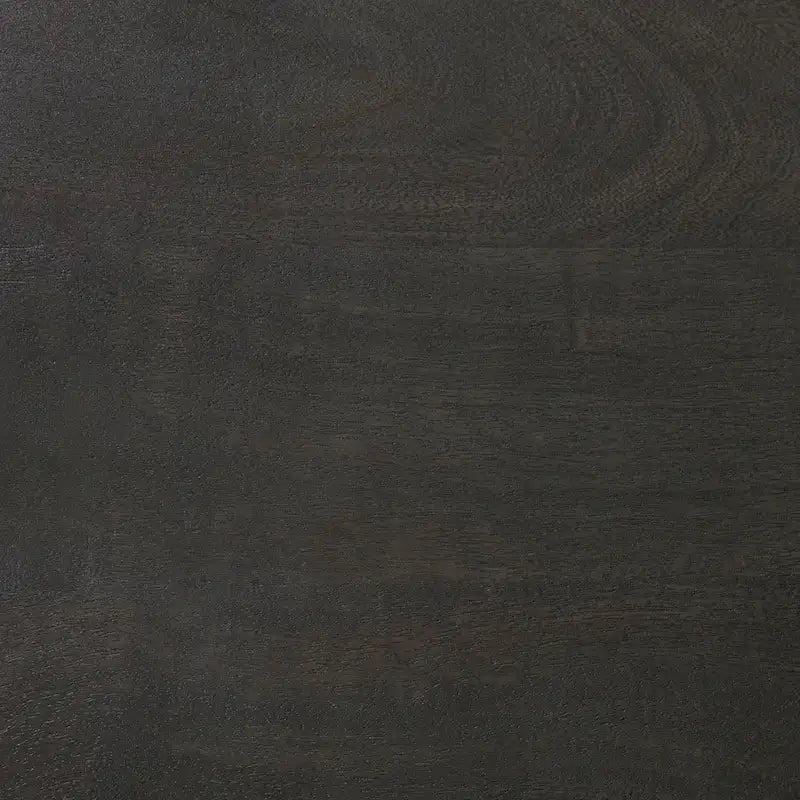 Dark Brown Wood w/Black Metal Pedestal Round Side Table
