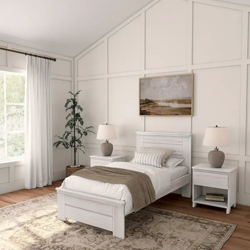 Farmhouse Twin Bed with Panel Headboard